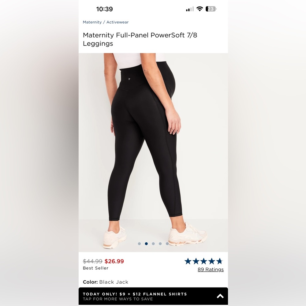 Old Navy Maternity Full-Panel PowerSoft 7/8 Leggings- 2/2 available